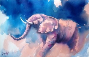 Majestätischer blauer Elefant