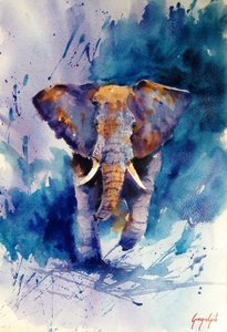 Majestätischer Blauer Elefant von Giorgio Gosti