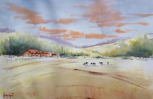 Friedliche Bauernlandschaft