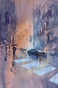 Spiegelungen in der regnerischen Stadt von Giorgio Gosti