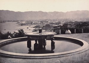 Panorama von der Villa Belmonte mit dem Brunnen. Palermo