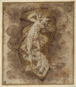 Zeichnung für die Engel des Gewölbes von Saint Michael, ca. 1511-74 von Giorgio Vasari