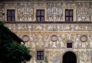 Fassade der Pinacoteca comunale (Palazzo Vitelli alla Cannoniera) von Giorgio Vasari
