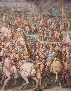 Der Kaiser Maximilian hebt die Belagerung von Livorno auf, 1568-1571 von Giorgio Vasari