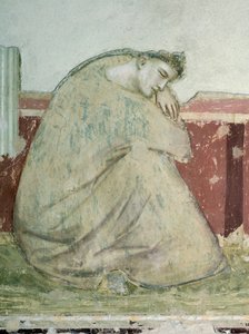 Erscheinung des Hl. Franziskus an den Hl. Antonius, Fresko (Detail), Basilika Santa Croce, Bardi-Kapelle, Florenz, 1325-1330 von Giotto (c.1266 1337)