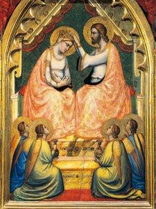 Italien, Florenz, Basilika Santa Croce, Bandini Baroncelli-Kapelle, Krönung der Jungfrau, von Giotto (1267-1337), Fresko, Detail von Giotto (c.1266 1337)