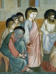 Fußwaschung, (Detail) aus Leben und Passion Christi, von Giotto