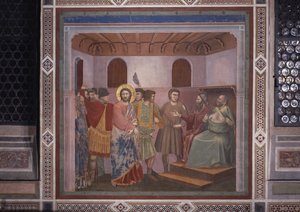 Christus vor Kaiphas (Cristo davanti a Caifa), von Giotto