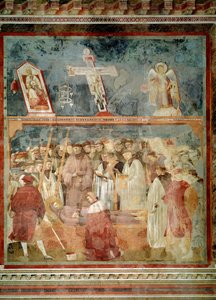 Leben des Heiligen Franziskus von Assisi: Die Überprüfung der Stigmata (St. Jerome untersucht die Stigmata) - Fresko