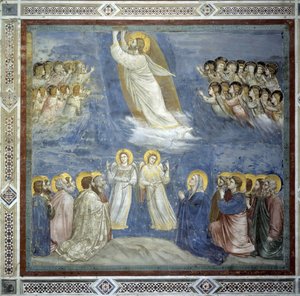 Die Himmelfahrt Christi. Fresko von Giotto di Bondone von Giotto (c.1266 1337)