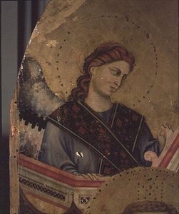 Engel aus Madonna und Kind auf dem Thron