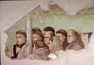 Episode aus dem Leben des Heiligen Franziskus von Assisi: „Heiliger Franziskus erscheint Fra Agostino und einem Bischof“ (Detail)