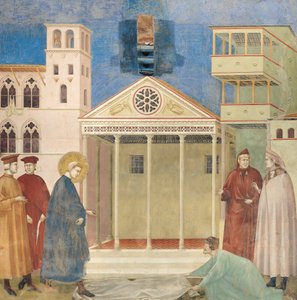 St. Franziskus wird von einem einfachen Mann geehrt, 1297-99 von Giotto di Bondone