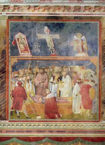 St. Hieronymus überprüft die Stigmata am Körper von St. Franziskus, 1296-97