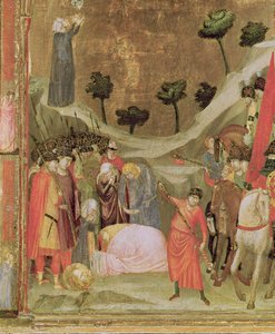 Das Martyrium des Hl. Paulus, rechte Tafel des Stefaneschi-Triptychons, um 1320 (Tempera auf Tafel) (Detail)