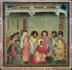 Christus wäscht die Füße der Jünger, um 1305 (nach der Restaurierung)
