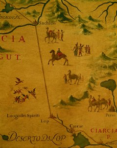 Wüste von Lop und Heimat der Geister und Gespenster, wie von Marco Polo durchquert