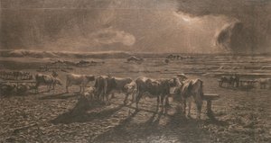 Abend (Weiden, Alla stanga) von Giovanni Segantini