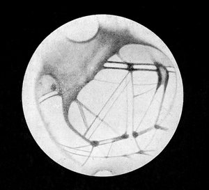 Die doppelten Kanäle des Mars (Marskanäle oder Canali-Kanäle), nach Giovanni Virginio Schiaparelli (1835-1910), italienischer Astronom (1890) - in „The Sky“ von Alphonse Berget, Larousse von Giovanni (after) Schiaparelli