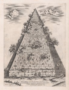 Speculum Romanae Magnificentiae: Pyramide des Caius Cestius, 1582 von Giovanni Ambrogio Brambilla