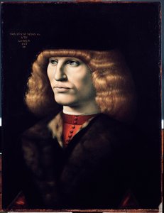 Porträt eines jungen Mannes, ca. 1495 von Giovanni Ambrogio de Predis