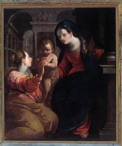 Die mystische Hochzeit der heiligen Katharina von Alexandria (Öl auf Leinwand)