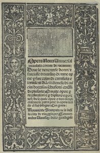 Opera Nova Universali intitulata Corona di racammi, Titelblatt recto, [1530] von Giovanni Andrea Vavassore
