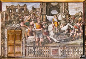 Alexander der Große zähmt Bucephalus, 1519 (Fresko)