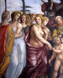 Die Sala delle Nozze di Alessandro e Rossana (Detail der Töchter von Darius III.) von Giovanni Antonio Bazzi Sodoma