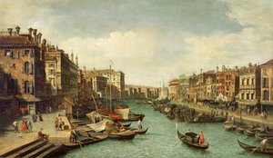 Der Canal Grande in der Nähe der Rialtobrücke, Venedig, ca. 1730 von Giovanni Antonio Canal