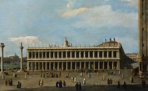 Die Bibliothek und die Piazzetta, Venedig, vom Dogenpalast aus von Giovanni Antonio Canal