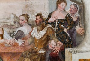 Kartenspiel, Hauptsaal, ca. 1570 (Fresko)