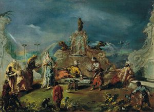 Szene im Garten eines Serails von Giovanni Antonio Guardi