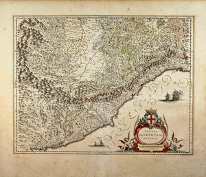 Karte der westlichen Region Ligurien, von Giovanni Antonio Magini