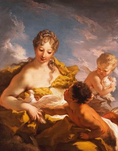 Venus, Amor und ein Faun von Giovanni Antonio Pellegrini