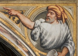 Zentrales Schiff, Feder zweiter Spann Süd, IL Pordenone 1520, Büste mit Prophet