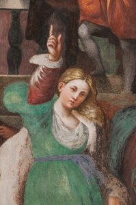 Disputation der heiligen Katharina mit den Philosophen (Detail) von Giovanni Antonio Pordenone