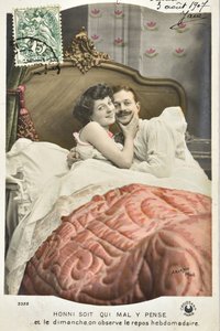 Postkarte: Honni soit qui mal y pense/Sonntagsruhe wöchentlich - Datum 1907 von Phillipe de Marlier