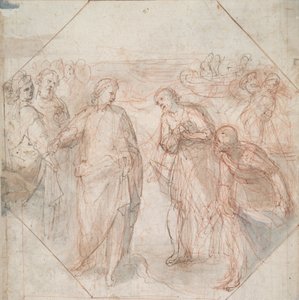 Der Sturz des Simon Magus (recto); Die Berufung von Jakobus und Johannes (oder von Petrus und Andreas) (verso) von Giovanni Balducci