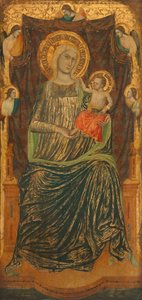 Madonna mit Kind und fünf Engeln, ca. 1335 von Giovanni Baronzio
