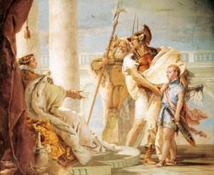 Äneas stellt Amor als Ascanius verkleidet Dido vor von Giovanni Battista Tiepolo