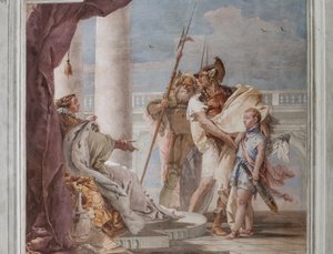 Palazzina (Kleines Gebäude), der dritte Raum oder Raum der Aeneis: "Aeneas stellt Eros in Gestalt von Ascanius Didone vor"