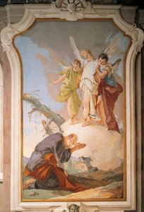 Abraham und Engel, von Giovanni Battista Tiepolo (1696-1770), Fresko, Patriarchenpalast, Gästehalle, Udine