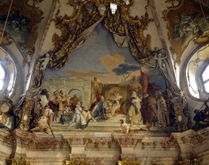 Die Investitur des Bischofs Aroldo durch Friedrich I. von Hohenstaufen (1122-1190) genannt Friedrich Barbarossa, König von Deutschland und Kaiser des Heiligen Römischen Reiches