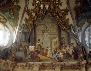 Die Hochzeit von Beatrice von Burgund und Friedrich I. von Hohenstaufen (1122-1190) bekannt als Friedrich Barbarossa, König von Deutschland und Kaiser des Heiligen Römischen Reiches im Jahr 1156