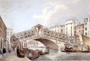 Die Ponte di Rialto, Venedig, graviert von Lefevre von Giovanni Battista (after) Cecchini
