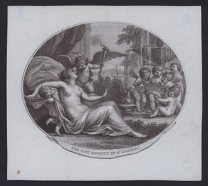 Benefizkarte für den italienischen Geiger, Komponisten und Opernimpresario Felice de Giardini von Giovanni Battista (after) Cipriani
