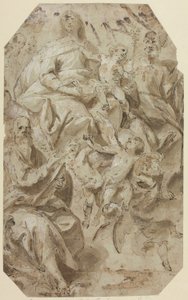 Madonna mit Kind und Heiligen von Giovanni Battista Carlone