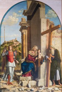 Madonna mit Kind zwischen Michael und Andreas von Giovanni Battista Cima da Conegliano