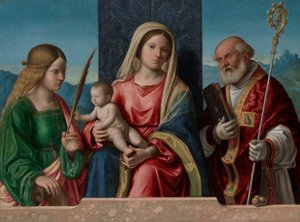 Jungfrau und Kind mit den Heiligen Katharina und Nikolaus von Giovanni Battista Cima da Conegliano